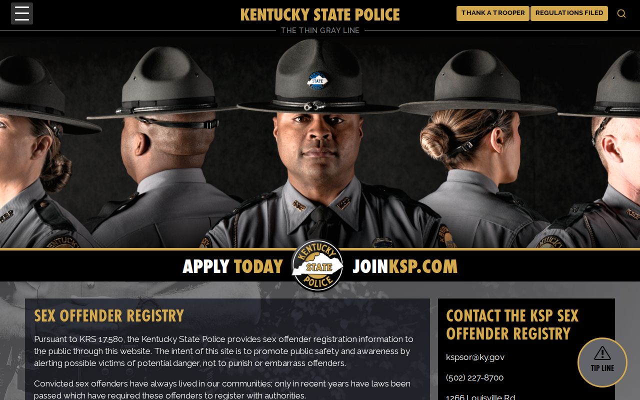 Carlisle County sex offender lookup KSP registry guidance