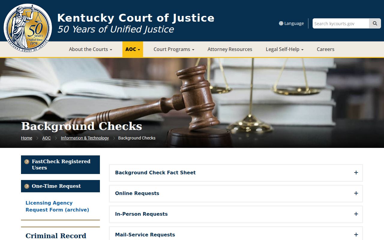 Carlisle County criminal history AOC background check options