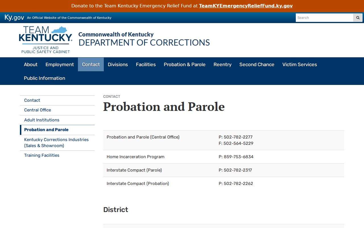 Carlisle County criminal records probation and parole directory